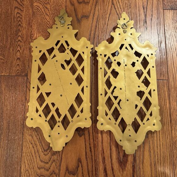 VTG Dart Homco Wall Plaques '71 Gold Lattice Hollywood Regency Plastic Decor USA - Picture 7 of 16